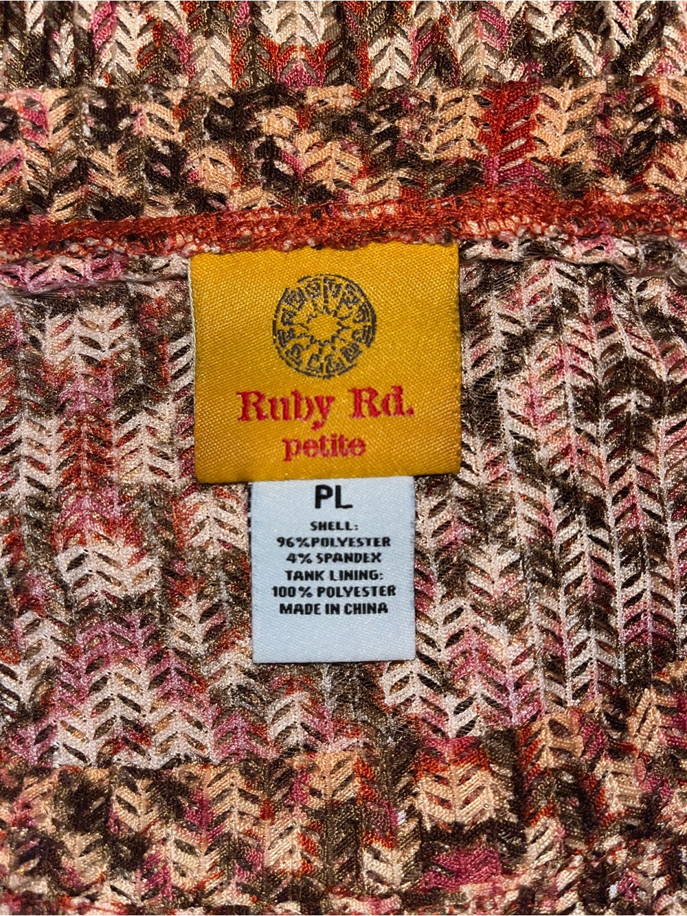 Ruby Rd. Orange & Black Geometric Pullover Sweater - Picture 2 of 2